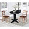 International Concepts 30 in. Solid Wood Round Top Dining Table with 2 Chairs in Black/Distressed Oak K46-30RT-23B-C42-2-2 - alternate 4